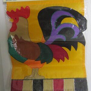 ROOSTER GARDEN FLAG ~ BRAND NEW, SEALED/13" x 18"/Toland